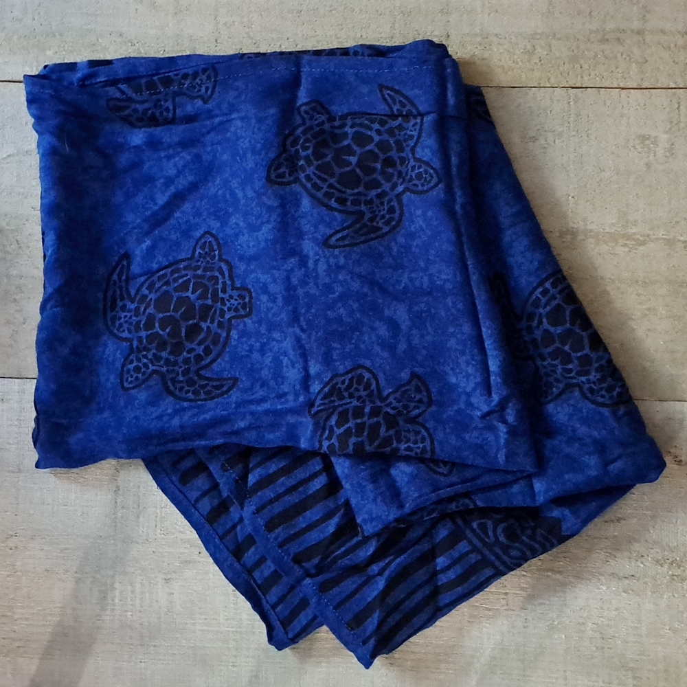Aloha Hand Made Blue Turtle Scarf